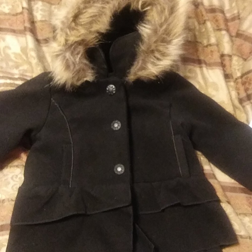 Cute lil baby black wool coat